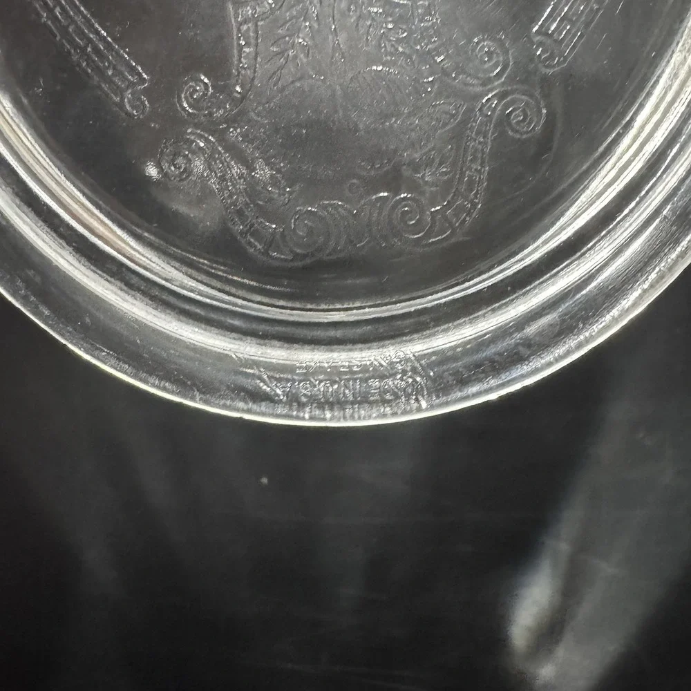 Vintage Glasbake 1Qt Clear Etched Glass Oval Poppy Casserole Dish‎ W Lid